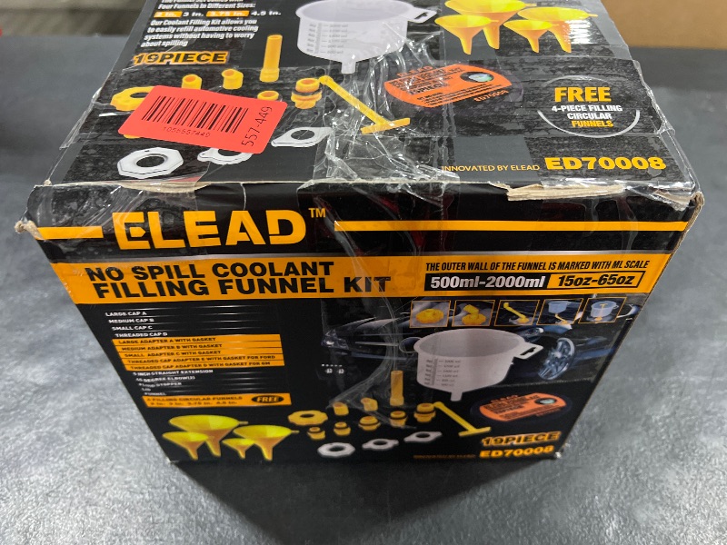 Photo 1 of ELEAD No-Spill Coolant Funnel Kit - 19-Piece Radiator Funnel burping kit, coolant Bleeder kit, Extra Funnels and Adapters for Universal Vehicle