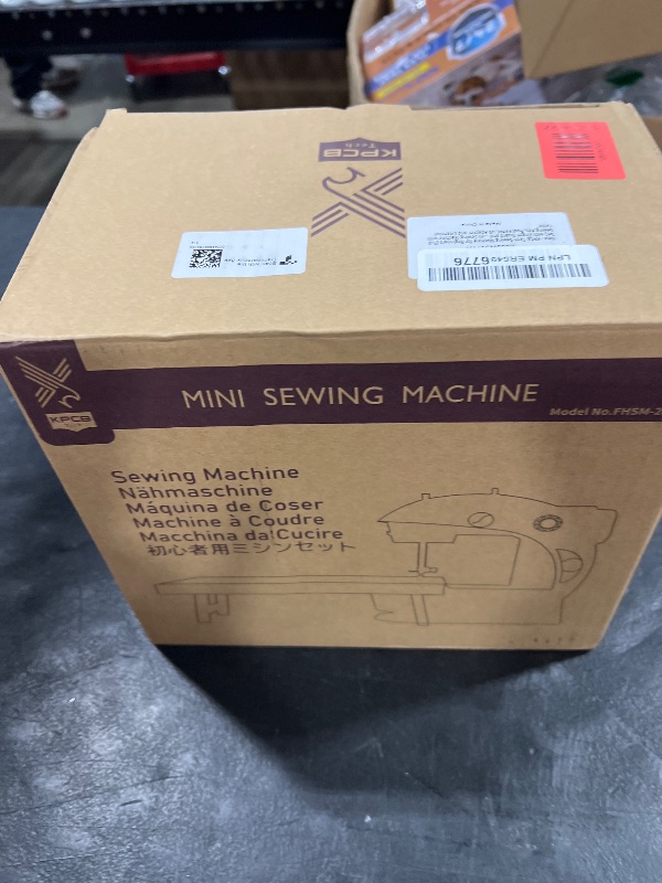 Photo 1 of KPCB Tech Sewing Machine for Beginners [Full Set] with Finger Guard and Fabric Bundles - Mini Sewing Machine with Sewing Kits, Foot Pedal, US Adapter and Extension Table