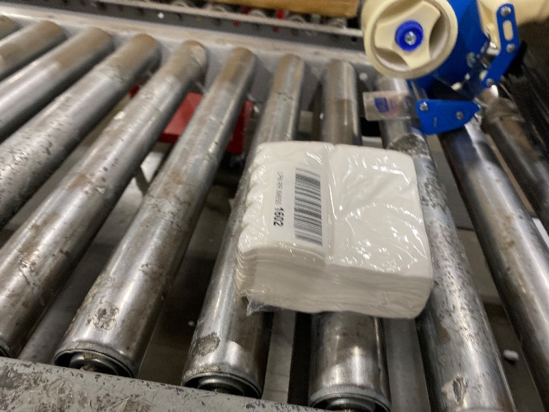 Photo 1 of 100 pack White Cocktail Napkins with Gold Foil Accents Scalloped Edges 5 x 5 inch Beverage Disposable Napkin Party Decoration Wedding Bridal and Baby Shower Dinner Lunch Supplies