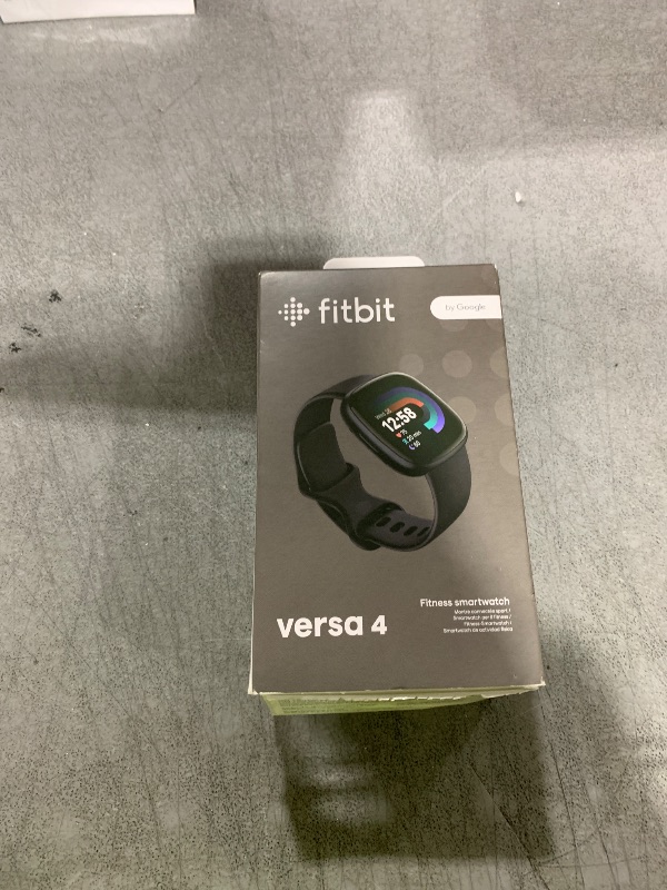 Photo 1 of Fitbit Versa 4 Fitness Smartwatch with Daily Readiness, GPS, 24/7 Heart Rate, 40+ Exercise Modes, Sleep Tracking and more, Black/Graphite, One Size (S & L Bands Included)