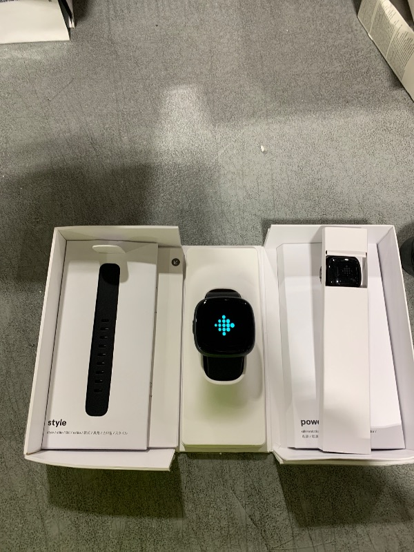 Photo 1 of Fitbit Versa 4 Fitness Smartwatch with Daily Readiness, GPS, 24/7 Heart Rate, 40+ Exercise Modes, Sleep Tracking and more, Black/Graphite, One Size (S & L Bands Included)