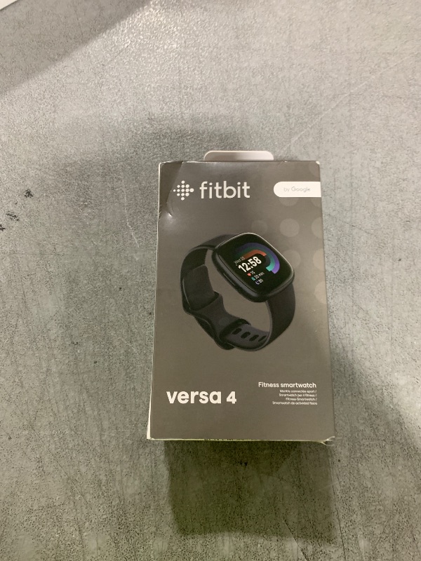 Photo 1 of Fitbit Versa 4 Fitness Smartwatch with Daily Readiness, GPS, 24/7 Heart Rate, 40+ Exercise Modes, Sleep Tracking and more, Black/Graphite, One Size (S & L Bands Included)