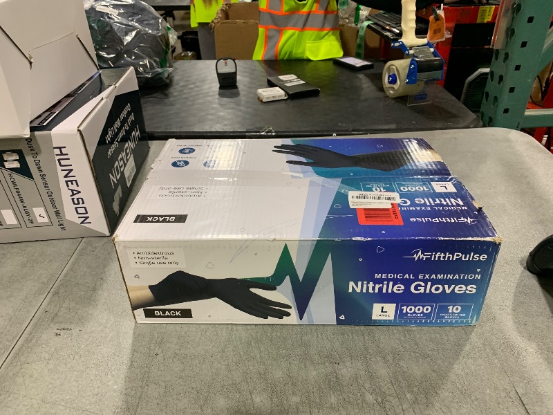 Photo 1 of Black Large Nitrile Gloves Case of 1000 - Medical Grade - Latex-Free, Powder-Free - Disposable Nitrile Gloves - Medical Exam, Lab, and Industrial Use