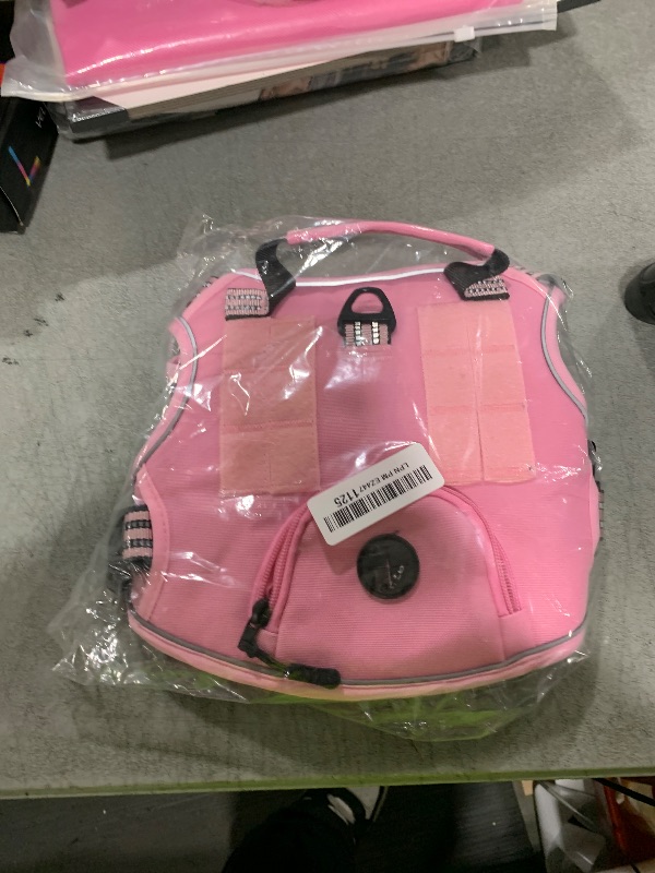 Photo 1 of Tactical Dog Harness for Large Dogs, Heavy Duty No Pull Military Service Vest with Control Handle & 4 Patches, Adjustable Reflective Soft Padded Pet Harness for Training Walking Hiking (Pink, L)