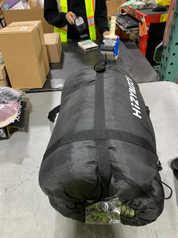 Photo 1 of HiZYNICE 0 Degree Sleeping Bags for Adults Winter Camping Cold Weather XXL Wide Long. Green Left Zipper. Compression Sack Included