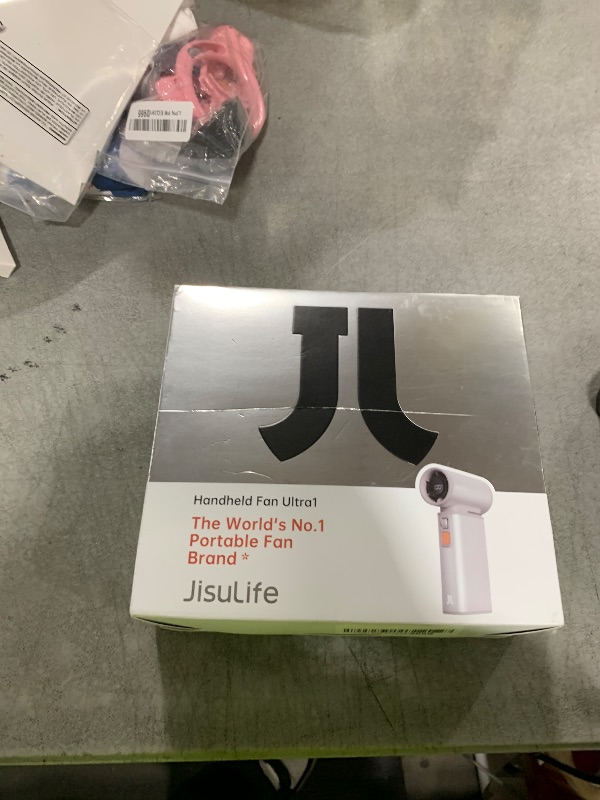 Photo 1 of JISULIFE Portable Handheld Turbo Fan, 100 Speeds Adjustable Mini Personal Fan, 9000mAh USB Rechargeable Battery Operated, LED Display, Metal Shell with Accessories Gifts for Men Women Travel- Grey