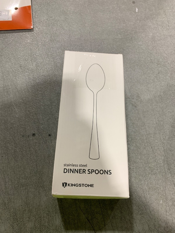 Photo 1 of KINGSTONE 16 Piece Dinner Spoon Set, 18/10 Stainless Steel Spoons, Silver Food Grade Table spoons of 16, Metal Spoons for Home, Kitchen, Weddings, Parties or Restaurant, Dishwasher Safe-8.15inches