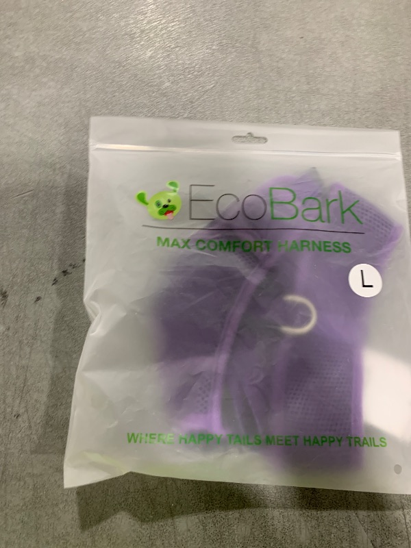 Photo 1 of EcoBark Dog Harness - Eco-Friendly Max Comfort Harnesses - Luxurious Soft Mesh Halter - Over The Head Harness Vest- No Pull and No Choke for Puppy, Small Breeds & Medium Dogs (Large, Purple)