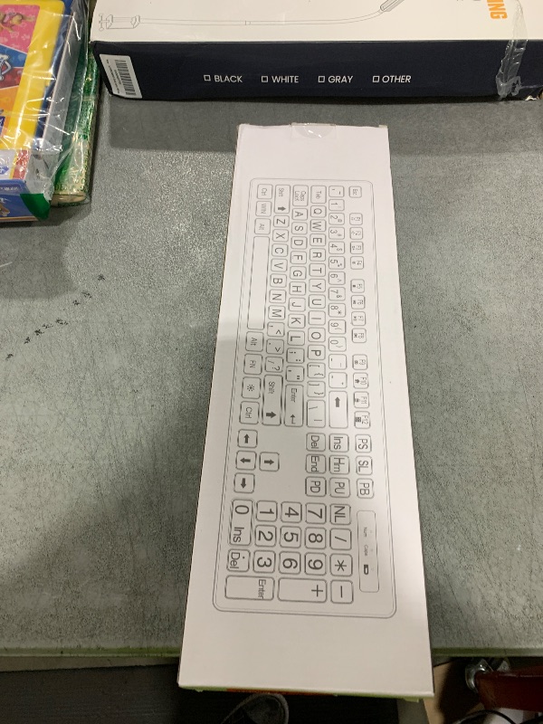 Photo 1 of KOPJIPPOM Large Print Backlit Wireless Keyboard, 2.4G Silent Wireless Light Up Keyboard, Full Size Computer Keyboards with 7 Colored Backlits, Rechargeable Keyboards for Windows, PC, Laptop