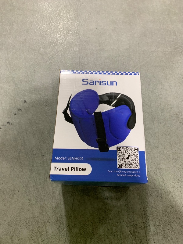 Photo 1 of SARISUN Travel Pillows for Airplanes, Airplane Pillow for Long Flight, Airplane Head Strap with Eye Mask for Sleep, Travel Neck Pillow for Car Road Trip, 360° Support Headrest, Stop Bobblehead, Black