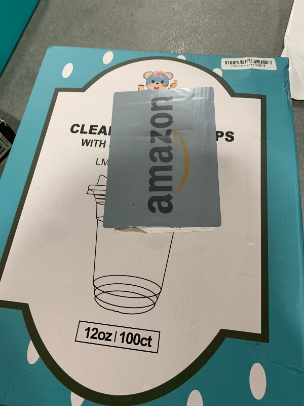 Photo 1 of [100 PACK] 12 oz Clear Plastic Cups With Strawless Sip Lids, Disposable Plastic Cups With Sip Through Lids for Ice Coffee, Smoothie, Slurpee, or Any Cold Drinks