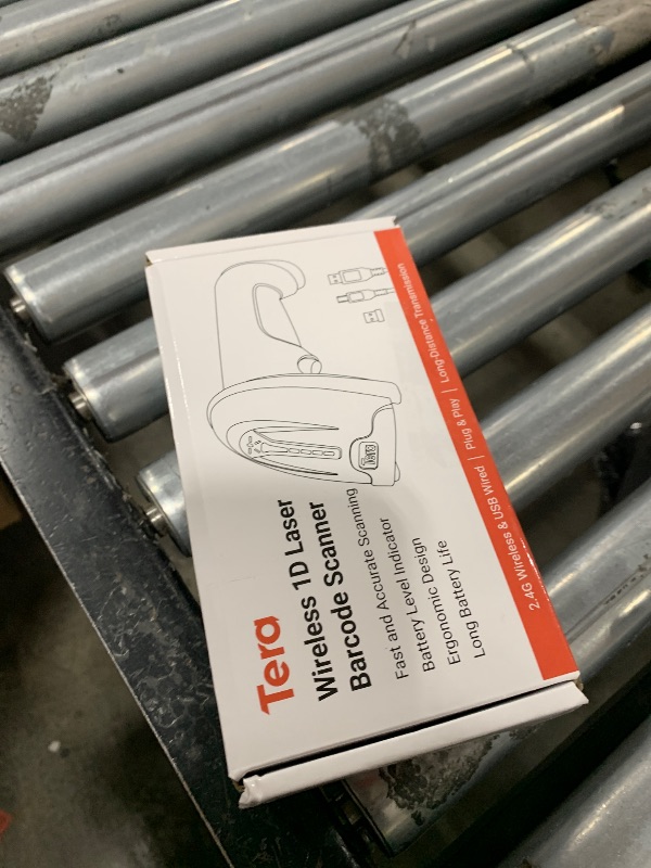 Photo 1 of Tera Barcode Scanner Wireless 1D Laser Cordless Barcode Reader with Battery Level Indicator, Versatile 2 in 1 2.4Ghz Wireless and USB 2.0 Wired