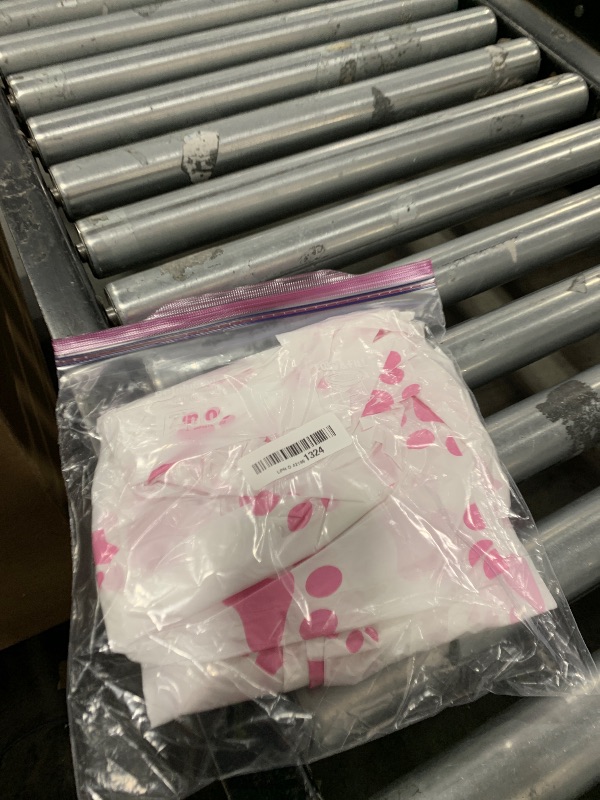 Photo 1 of Tatuo 2 Pieces Puppy Paw Print Plastic Tablecloth Disposable Table Cover Puppy Themed Birthday Party Decorations for Dog Party Supplies (Pink,71 x 54 Inch)