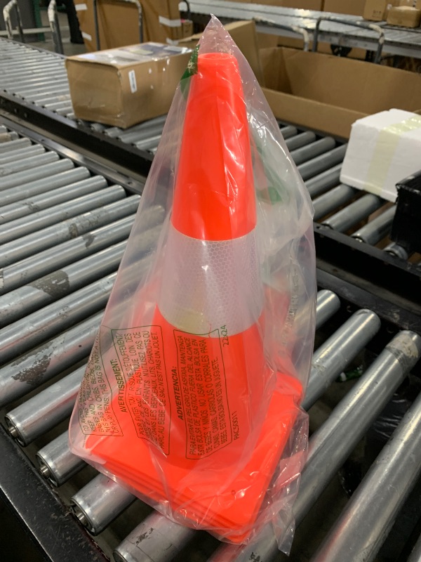 Photo 1 of 15 inch Traffic Safety Cones with Reflective Collars,[4 Pack]Orange Construction Cones| Parking Cones| Soccer Training Cones |Road Cones for Parking lot, Driveway, Sport and Driving Training.