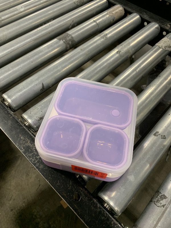 Photo 1 of Genteen Bento Box for Kids, Kids Lunch Box with 3 Removable Compartments, Toddler Lunch Box for Daycare, School, Ideal Portion Size for Ages 3 to 7 BPA-Free Dishwasher Safe-Green - Purple