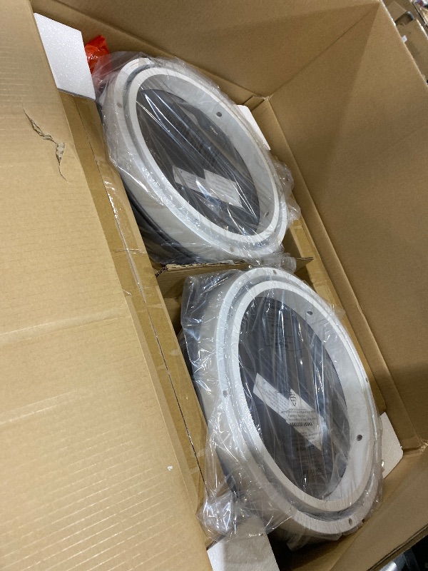 Photo 1 of **STOOLS ONLY**COSTWAY 3 Pieces Bar Table Set with Power Outlet, 36” Counter Height Bar Table with 2 Upholstered Bar Stools, Pub Table Set for Kitchen, Dining Room, Living Room, Small Space (White + Grey)