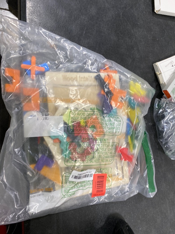 Photo 1 of 4 Pack Wooden Blocks Puzzles, Russian Blocks, Hexagon Puzzles, Tangrams Puzzles, Board Tic Tac Toe Game, Brain Teasers Toy Logic Game, Montessori STEM Educational Toys Present for Kids and Adults