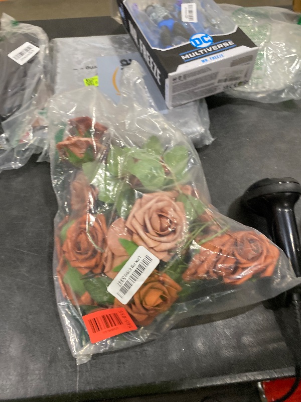 Photo 1 of Floroom Artificial Flowers 25pcs Real Looking Burnt Orange & Warm Taupe Foam Fake Roses with Stems for DIY Wedding Bouquets Bridal Shower Centerpieces Floral Arrangements Party Tables Home Decorations