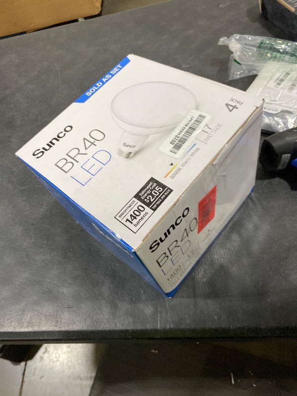 Photo 1 of Sunco BR40 LED Light Bulbs, Indoor Flood Lights, Recessed Can Light Bulb, 1400 LM, 17W (100W Equivalent), 3000K Warm White, Dimmable, E26 Base, for Home, Bedroom, Kitchen UL 4 Pack.