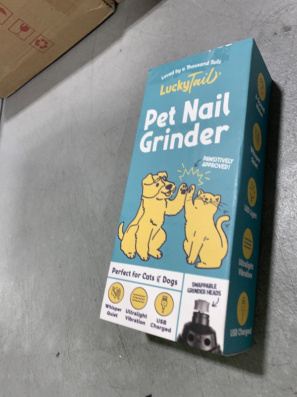 Photo 1 of LuckyTail Pet Nail Grinder for Dogs and Cats - Super Quiet and Low Vibration Electric Dog Nail Grinder with 2 LED Lights - USB Rechargeable and Cordless - 2 Speeds - Small to Large Pets - Orange