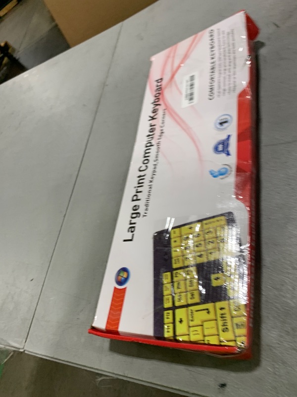 Photo 1 of BOOGIIO Large Print Computer Keyboard, Wired USB High Contrast Keyboard with Oversized Print Letters for Visually Impaired Low Vision Individuals (Yellow+Black)