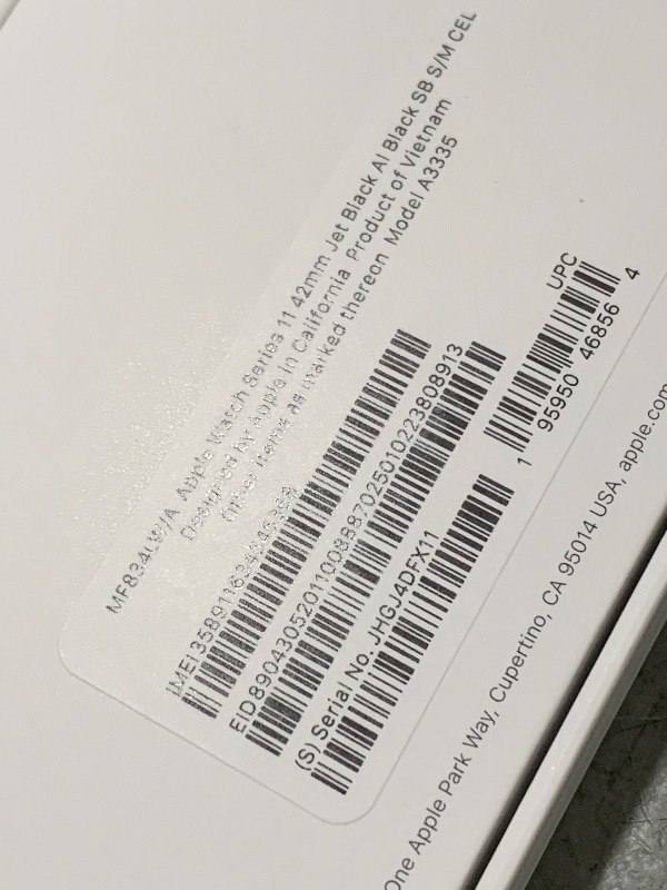 Photo 1 of Apple Watch Series 11 [GPS + Cellular 42mm] Smartwatch with Jet Black Aluminum Case with Black Sport Band - S/M. Sleep Score, Fitness Tracker, Health Monitoring, Always-On Display, Water Resistant