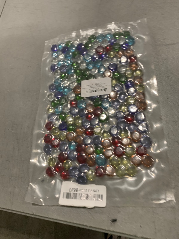 Photo 1 of 1 LB Mix Color Glass Beads, Mini Flat Glass Marbles~150PCS for Vase Fillers, Floral Bottom Mancala Gems Pebbles Fish Tank Rocks for Table Scatter Aquarium,Home Decorative Art Craft Supplies(0.5"~0.7")