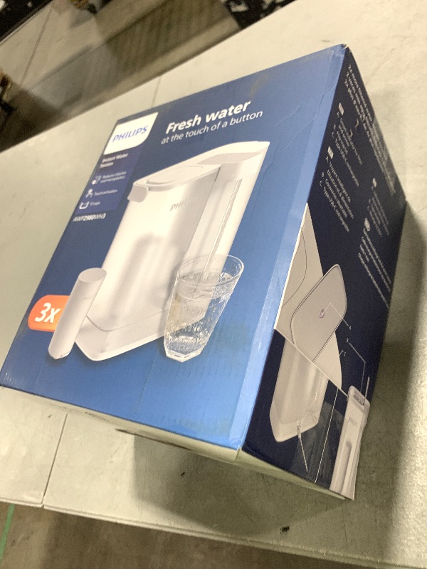 Photo 1 of PHILIPS Water Filter Pitcher, GoZero Next-gen Instant Water Purifier Filter Dispenser with Rechargeable Battery Mirco-X Clean Tech, Reduce Chlorine Lead Copper for Fridge Door 12Cup 3Filter for 9month
