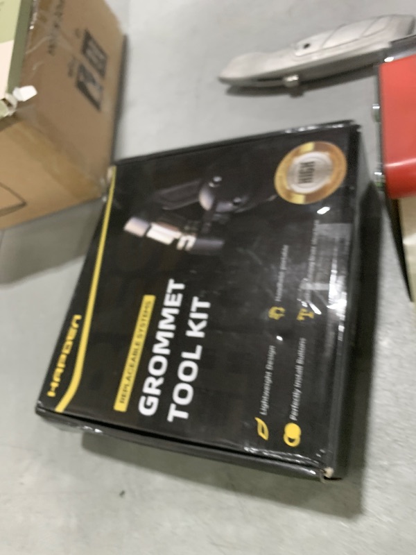 Photo 1 of HAPDEN Grommet Tool Kit, 3/8 inch Handheld Eyelet Kit Manual Grommet Press Machine with 500 pcs 10 mm Grommets