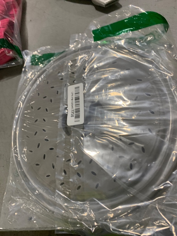 Photo 1 of 2 in 1, Aidacom Microwave Place Mat & Food Cover- Mat as Bowl Holder, for Splatter Guard, Multi-use: Silicone Trivet, Pot Holders, Drying, Baking, Utensils Rest for Kitchen Counter, Grey