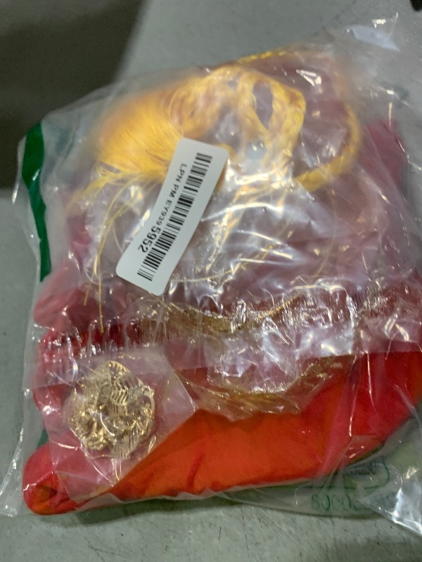 Photo 1 of 6 Pcs Greek Goddess Costume Accessories Set for Women Golden Laurel Leaf Crown Headband Upper Arm Cuff Red Shawl Toga Waist Belt Leaf Dangle Earrings Toga Costume for Wedding Toga Party