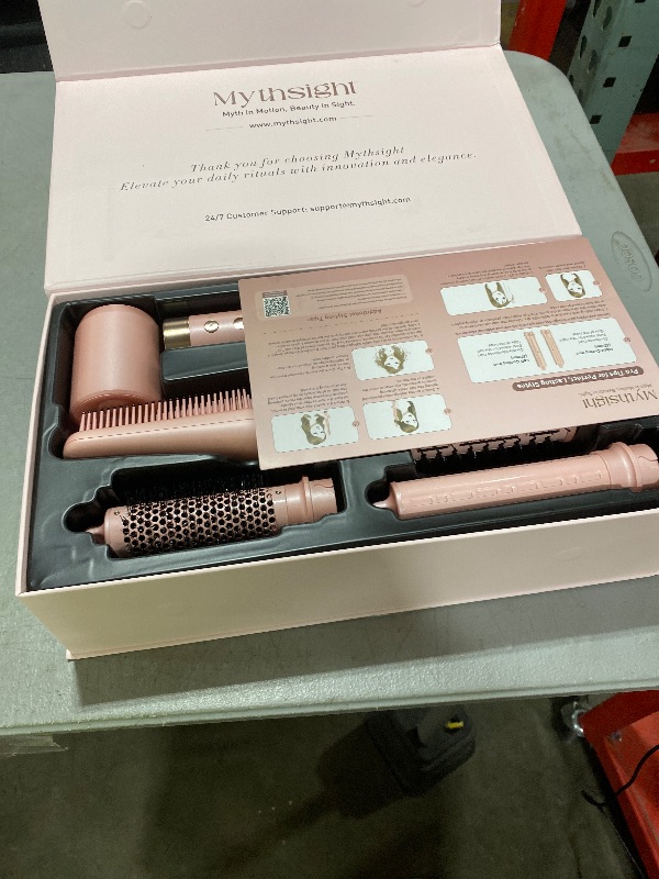 Photo 1 of Mythsight StyleVibe 6-in-1 Air Styler, Hair Dryer & Blow Dryer Brush with Auto Wrap Curl L/R, Fast Drying, Smooth Blowouts, Root-Lift Volume, No Heat Damage Frizz-Free Thermal Brush with Travel Bag