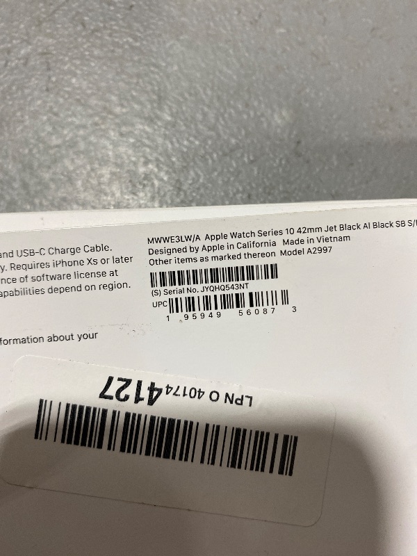 Photo 1 of Apple Watch Series 10 [GPS 42mm case] Smartwatch with Jet Black Aluminum Case with Black Sport Band - S/M. Fitness Tracker, ECG App, Always-On Retina Display, Water Resistant