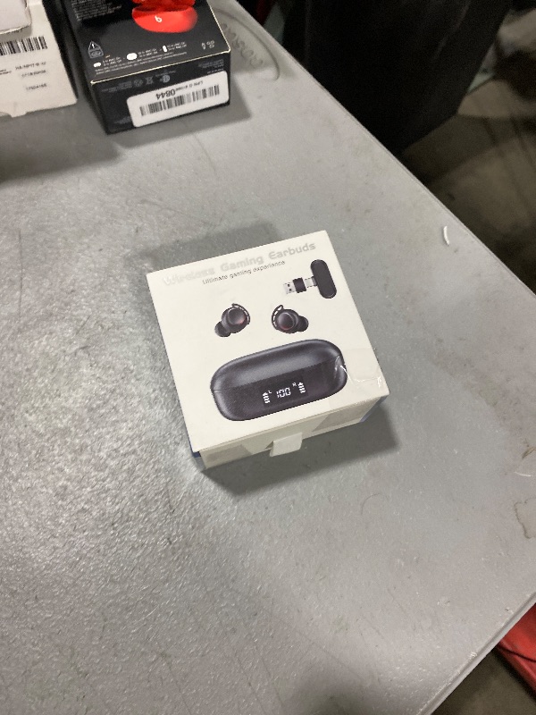 Photo 1 of IAMJOY Wireless Gaming Earbuds, 20ms Low Latency, Game Earbuds with Mic, 2.4GHz & Bluetooth, Compact LED Display Wireless Earbuds Compatible with Meta Quest 3/2, PS5/4, Steam Deck, VR, Switch, PC