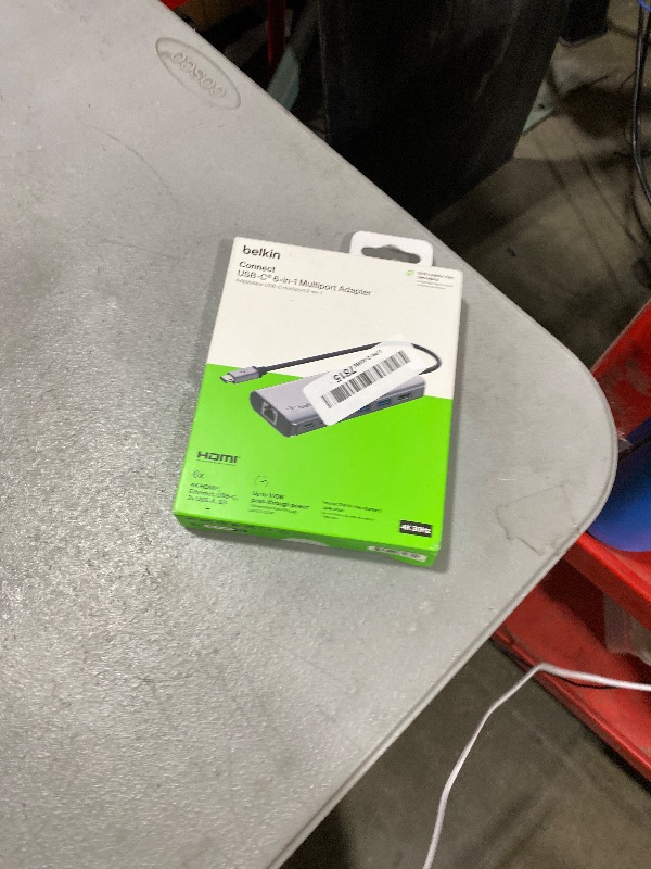 Photo 1 of Belkin USB C Hub, 6-in-1?MultiPort?Adapter Dock with 4K HDMI, USB-C 100W PD Pass-Through Charging, 2 x USB A, Gigabit Ethernet Ports and SD Slot for MacBook Pro, Air, iPad Pro, XPS and More