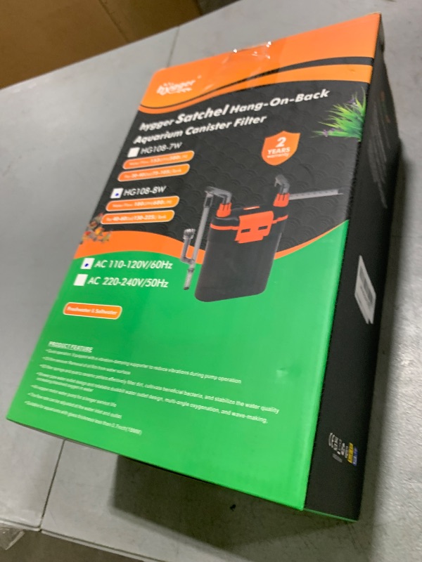 Photo 1 of hygger External Hang-On-Back Canister Aquarium Filter,Quiet Fish Tank Filter with 3-Stage Filtration,Anti-Dry Burn Motor,Adjustable Flow,Oil Skimmer,Duckbill Nozzle,Shower Spray Bar (8W,40-60 Gal)