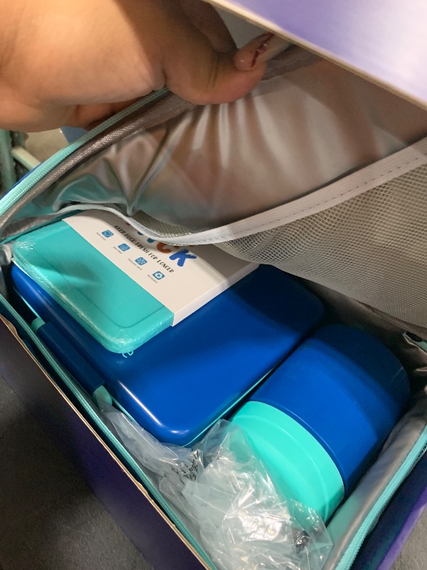 Photo 1 of Fimibuke Kids Bento Snack Lunch Box with 4 Compartment, Insulated Bag, Stainless Steel Vacuum Thermos Food Jar, Ice Pack, Utensils Set, Birthday Gift for Age 3-12 Back to School Toddler Girl Boy Adult
