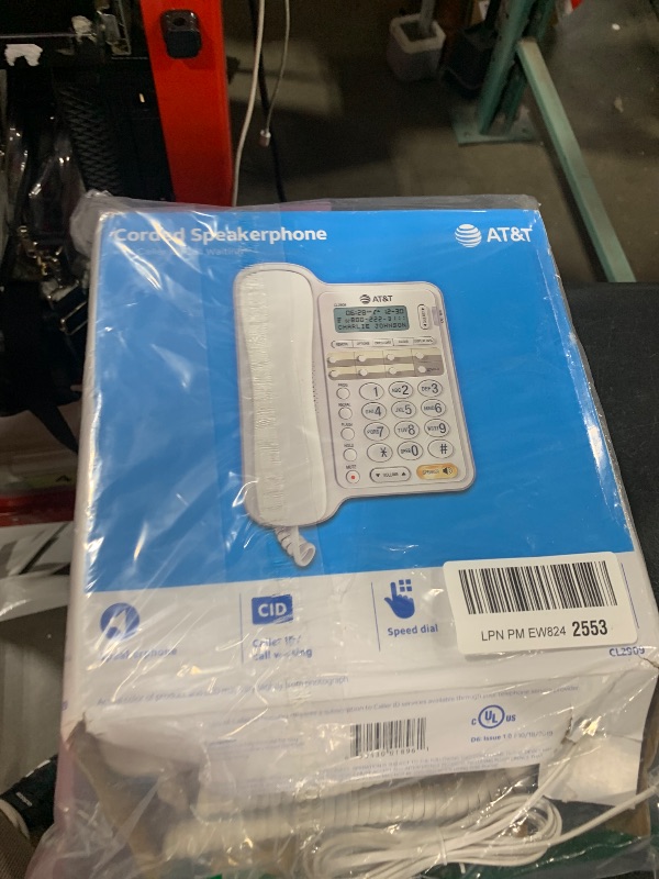 Photo 1 of AT&T CL2909 Corded Phone with Speakerphone and Caller ID/Call Waiting, White