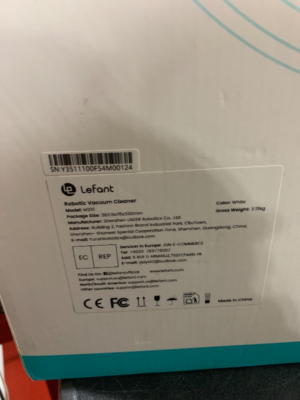 Photo 1 of Lefant Robot Vacuum Cleaner, Strong Suction, 120 Mins Runtime, Slim, Low Noise, Automatic Self-Charging, Wi-Fi/App/Alexa Control, Ideal for Pet Hair Hard Floor and Daily Cleaning, M210