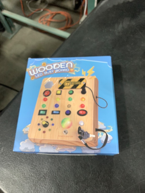 Photo 1 of TINTECUSA Busy Board with LED Light, Wooden Sensory Toys for Toddler, Montessori Music Toy for Airplane, Travel Activity Educational Learning Autism Toys, Birthday Boys Girls Gifts