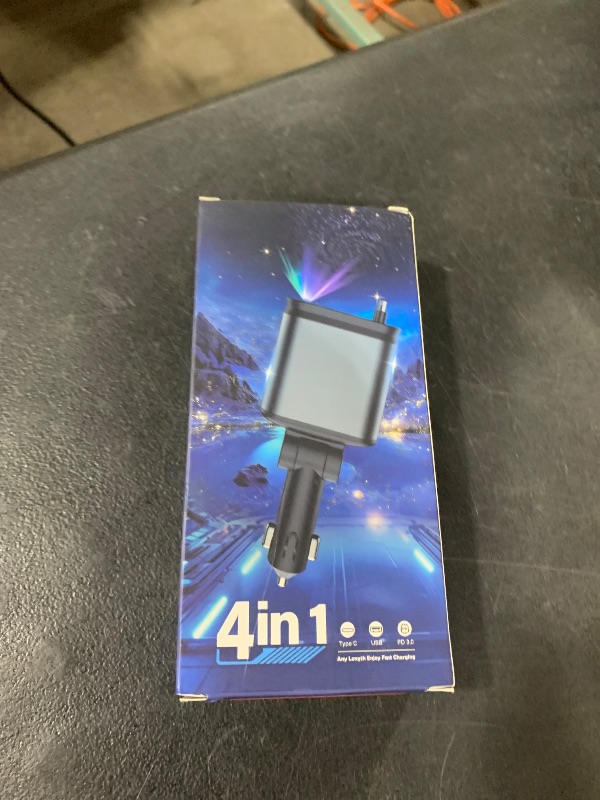 Photo 1 of 4 in 1 Retractable Car Charger Starlight Compatible with iPhone 16/15/14/13/12/11,Galaxy,Pixel