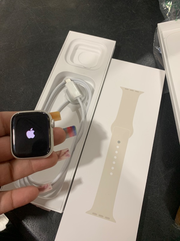 Photo 1 of Apple Watch SE 3 [GPS 40mm] Smartwatch with Starlight Aluminum Case with Starlight Sport Band - S/M. Fitness and Sleep Trackers, Heart Rate Monitor, Always-On Display, Water Resistant