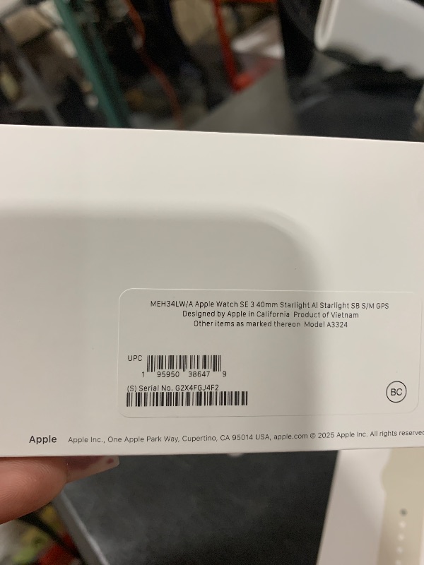 Photo 1 of Apple Watch SE 3 [GPS 40mm] Smartwatch with Starlight Aluminum Case with Starlight Sport Band - S/M. Fitness and Sleep Trackers, Heart Rate Monitor, Always-On Display, Water Resistant