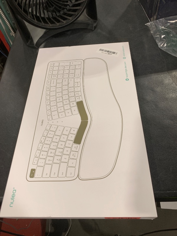 Photo 1 of Nulea Wireless Ergonomic Keyboard, Split Keyboard with Cushioned Wrist Rest, Bluetooth and USB Connectivity, USB-C Rechargeable, Compatible with Windows Mac (White Pink)