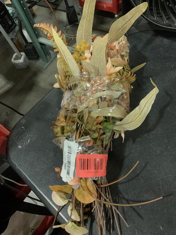 Photo 1 of FOTEEWL 75 Pcs Artificial Greenery Stems Box Set,with 8 Kinds of Faux Plants and Fake Flowers for DIY Bridal Bouquets Wedding Floral Arrangement Table Centerpieces Fall Decoration (Orange)