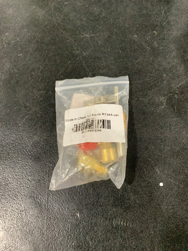 Photo 1 of Lu-Hawk R134A Adapter Fitting Kit (Lu-Hawk R134A Self-Sealing, and Single Puncture Can Taps, with Valve Core Removal Tool)