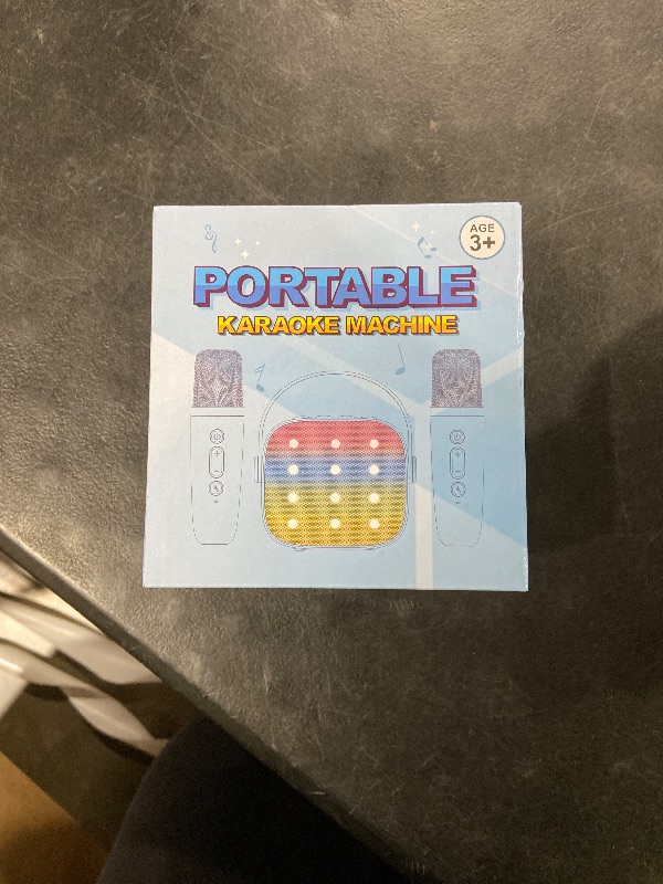 Photo 1 of Mini Karaoke Machine Toys Gifts: Kids Toys Birthday Gifts for 4 5 6 7 8 9 Years Old Girl Boy LED Portable Bluetooth Speaker with 2 Wireless Microphone Girl Boy Kid Adult Gift Age 3-12+