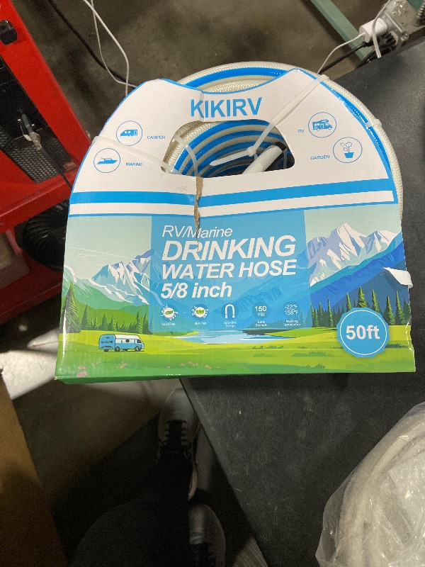 Photo 1 of 50ft RV Water Hose - Drinking Water Hose Contains No Lead, No BPA - Flexible Leak-Free Design - Upgrade Strain Relief Ends - 5/8" Inside Diameter