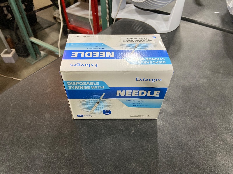 Photo 1 of 100 Pack Disposable 3ml/cc Lab Syringes with 23Ga 1 Inch Needle Luer Lock, Individually Sealed Packed