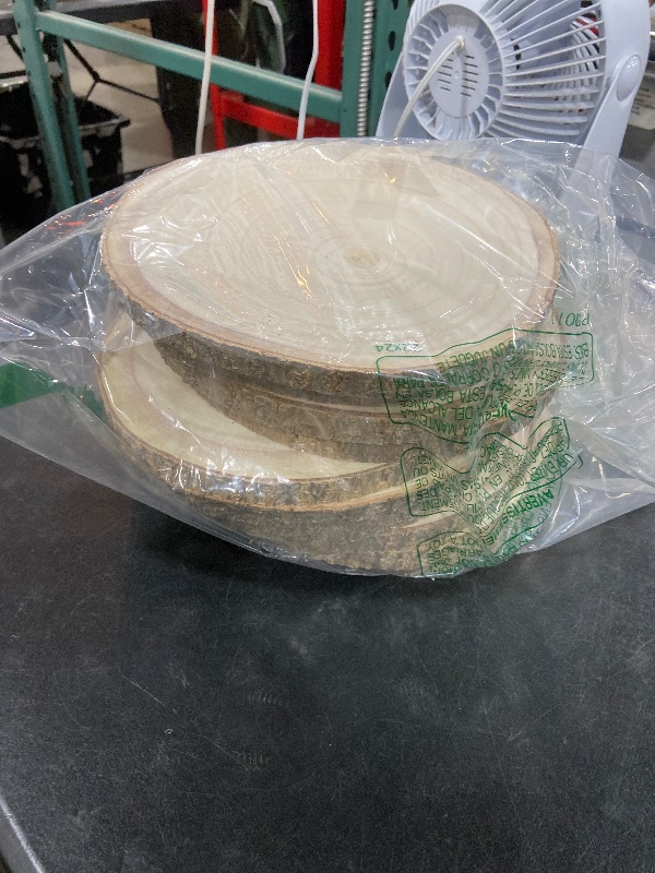 Photo 1 of 10 pcs Large Wood Slices for Centerpieces 9-10 inches Wood Rounds for Tables Decor Rustic Wood Circles for DIY Crafts and Wedding Decor Round Wooden Discs Wood Slice Ornaments